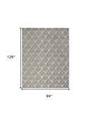 8' X 11' Charcoal Floral Stain Resistant Non Skid Area Rug