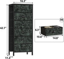 Vertical Dresser With 6 Drawers For Bedroom Vintage Green
