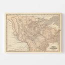 Vintage Map of Iowa & Wisconsin 1842