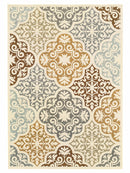 2' X 4' Gray and Ivory Floral Stain Resistant Indoor Outdoor Area Rug