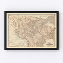 Vintage Map of Iowa & Wisconsin 1842