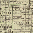 Vintage Map of Ohio 1842