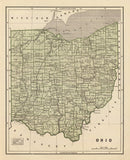Vintage Map of Ohio 1842