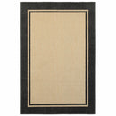 2' x 3' Beige and Black Stain Resistant Indoor Outdoor Area Rug