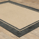 2' x 3' Beige and Black Stain Resistant Indoor Outdoor Area Rug