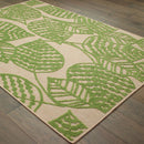 2' x 3' Beige and Black Floral Stain Resistant Indoor Outdoor Area Rug