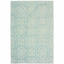 10' x 13' Blue and Ivory Floral Stain Resistant Indoor Outdoor Area Rug