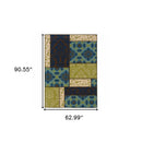 5' x 8' Brown Geometric Stain Resistant Indoor Outdoor Area Rug