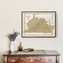 Vintage Map of Virginia 1842