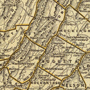 Vintage Map of Virginia 1842