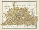 Vintage Map of Virginia 1842