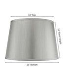 16"W x 11"H Silver Grey Hard Back Lamp Shade