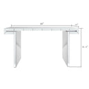 60 Inches Luxury Full-Length Mirror Console Table with Fluted Tempered Glass, Entryway Mirrored Sofa Table, Light Luxury Style, Scratch-Resistant, Reinforced Packaging