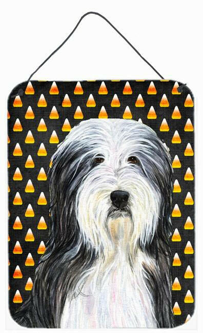 Bearded Collie Candy Corn Halloween Portrait Wall or Door Hanging Prints