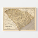 Vintage Map of South Carolina 1842