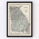 Vintage Map of Georgia 1842