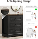 Black FortySevenPointTwoInch Wide Six Drawer Dresser