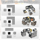 Modern 9 Piece Outdoor Wicker Sectional Sofa Set