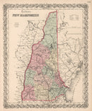 Vintage Map of New Hampshire 1861