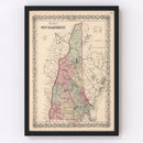 Vintage Map of New Hampshire 1861