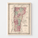 Vintage Map of Vermont 1861