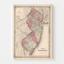Vintage Map of New Jersey 1861