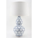 Lovecup Geo Diamond Blue and White Gourd Vase Table Lamp L894