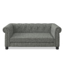 Modern Linen Fabric Light Grey Elevated Pet Bed for Small and Medium Dogs