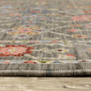 2' X 3' Blue and Gray Oriental Power Loom Area Rug