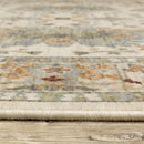 2' X 3' Gray And Ivory Oriental Power Loom Area Rug With Fringe