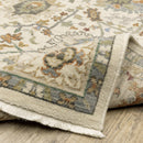 2' X 3' Gray And Ivory Oriental Power Loom Area Rug With Fringe