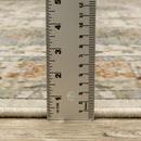 2' X 3' Gray And Ivory Oriental Power Loom Area Rug With Fringe