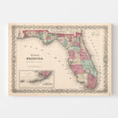 Vintage Map of Florida 1861