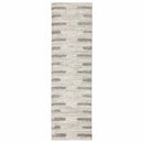 2' X 8' Ivory And Grey Geometric Shag Power Loom Stain Resistant Runner Rug