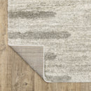 2' X 8' Ivory And Grey Geometric Shag Power Loom Stain Resistant Runner Rug