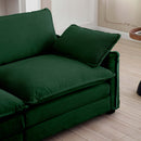 Two-Seater Theater Sofa  with 2 Footrest, 2-Seater Sofa with Ottoman for Small Living Spaces,Green Corduroy