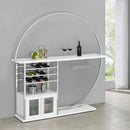 Risley 2-door Circular LED Wine Cabinet White High Gloss