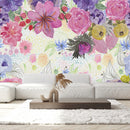Elegant Modern Pink and Purple Flowers Wallpaper Contemporary