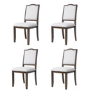 Farmhouse Dining Chairs Set of 4, Upholstered Dining Chairs with High Back, Modern Seating for Kitchen, Bedroom & Living Room(Beige+Brown)
