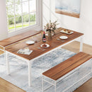 78 Inch Rustic Walnut Dining Table For 6 To 8 People