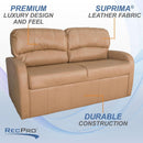 65 Inch Jack Knife RV Sleeper Sofa Toffee Leather PUPro Plus