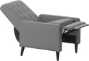 Ezra Pushback Recliner Light Gray LeatherSoft Mid Century Modern