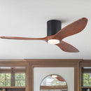 Low Profile Flush Mount Ceiling Fan With Light And Reversible Quiet Motor - Matte Black
