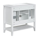 36' Bathroom Vanity with Sink Combo, One Cabinet and Three Drawers, Solid Wood and MDF Board, White (Old Sku:SY999505AAK)