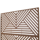 Freestanding Decorative Privacy Screen for Deck Balcony Patio, Metal Privacy Screen 76' H×48' W, Brown