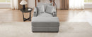 Modern Style Single Sofa Couch with Storage, USB Ports, Cup Holders, and Phone Holder, Grey Corduroy, 41.7'
