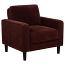 Ruth Fabric Upholstered Track Arm Accent Chair Rust Red