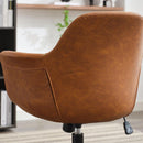 Mid-Century Modern Office Chair,Rolling Swivel Height Adjustable Ergonomic Chair with Frame/Arms, Back Support Home Desk Chair for Living Room,Studying (Brown)