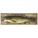 Lake Wedowee Bass Alabama Home Decor Art Print on Real Wood