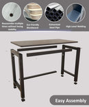 51 Inch Black Steel Computer Desk Heavy Duty 770 Lb